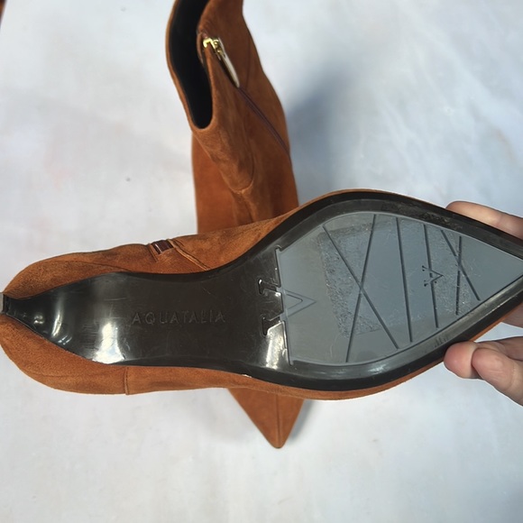 Aquatalia Marabella Booties Fall Pumpkin Spice Latte 8M made in Italy - Picture 6 of 8